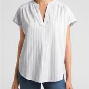 Nwt! Gap Short Sleeve Dobby Popover Shirt 100% Cotton
